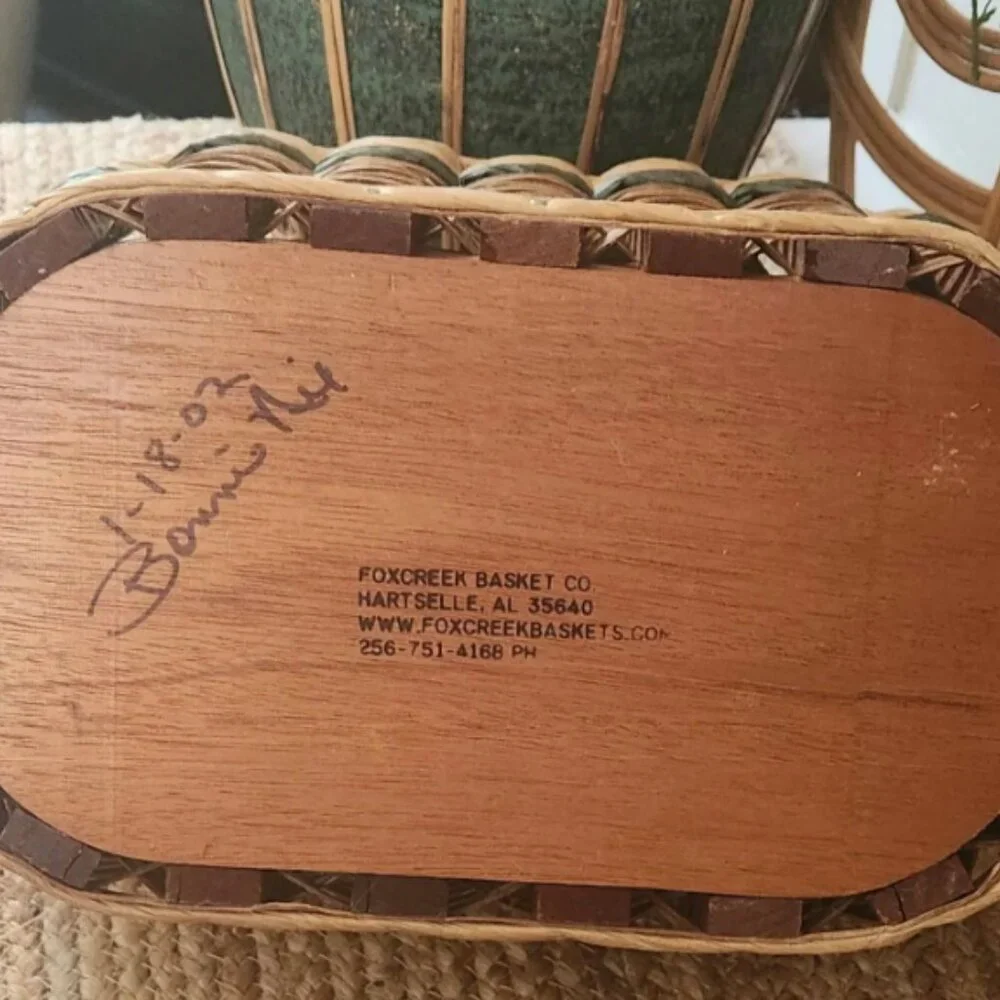 Vintage Foxcreek Wicker Picnic Basket, Utensil Basket - Picture 2 of 5